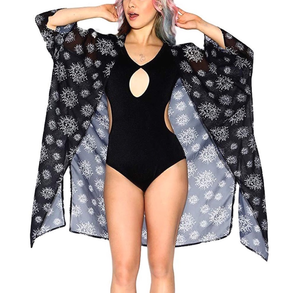 Sun & Moon Loose Kimono Cover Up
